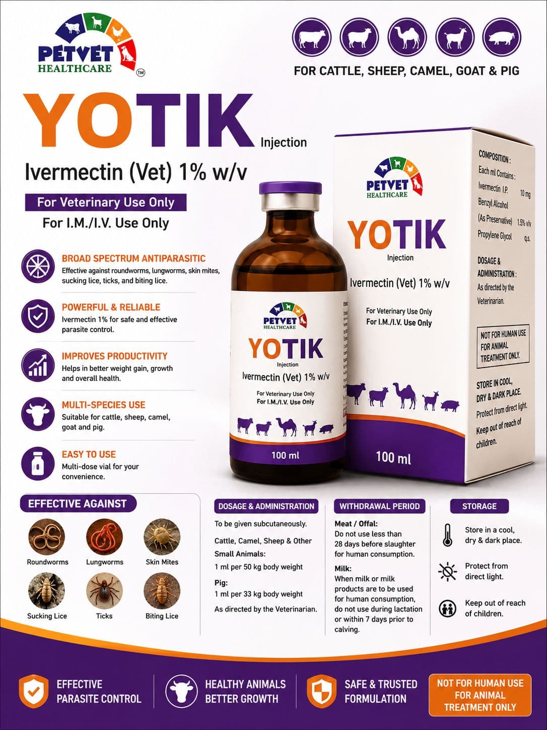 YOTIK (Ivermectin 1% w/v) Injection
