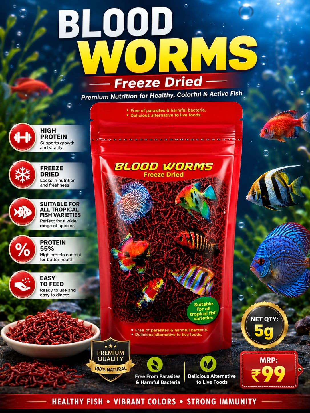 Bloodworm Fish Food